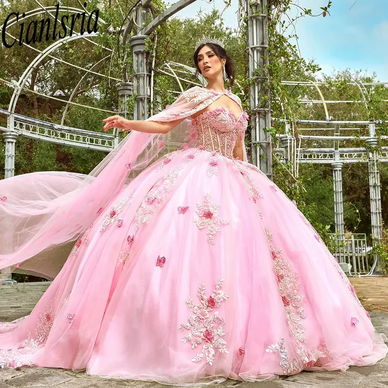 Розовые милые платья Quinceanera с 3D цветами и накидкой, бальное платье с аппликациями, кружевные платья Sweet 16, 15 лет, мексиканские платья по индивидуальному заказу
Розовые милые платья Quinceanera с 3D цветами и накидкой, бальное платье с аппликациями, кружевные платья Sweet 16, 15 лет, мексиканские платья по индивидуальному заказу