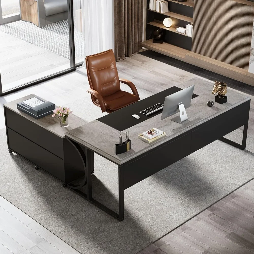 Large L Shaped Executive Desk and Mobile File Cabinet with Led Light Combo, 63 inch Computer Desk Office Desk Writing Desks
Large L Shaped Executive Desk and Mobile File Cabinet with Led Light Combo, 63 inch Computer Desk Office Desk Writing Desks