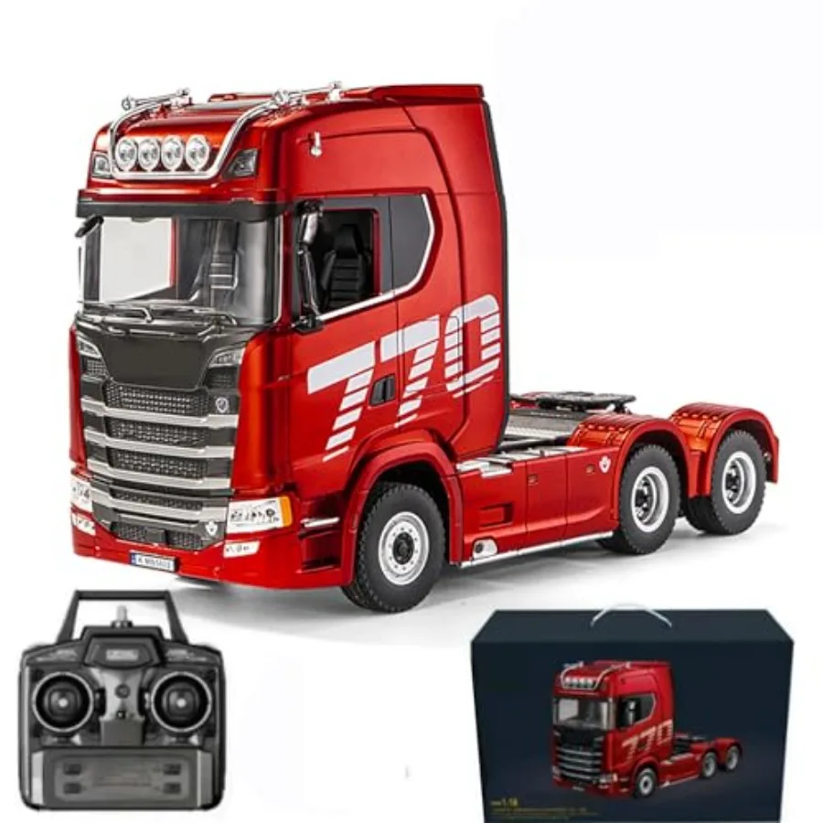 RC Tractor Truck Toy for Hobby Use, ABS Plastic, Red, 19-Channel Remote with Light/Sound Effects, 1/18 Scale, 6-Wheel Drive, Id
RC Tractor Truck Toy for Hobby Use, ABS Plastic, Red, 19-Channel Remote with Light/Sound Effects, 1/18 Scale, 6-Wheel Drive, Id