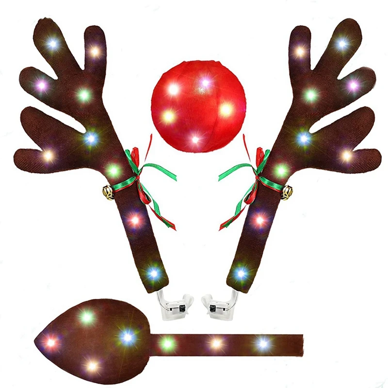 2X Car Reindeer Antlers,Antlers Car Kit With LED Lights,Reindeer Car Kit Antlers,Nose,Tail,Christmas Decorations For Car
2X Car Reindeer Antlers,Antlers Car Kit With LED Lights,Reindeer Car Kit Antlers,Nose,Tail,Christmas Decorations For Car