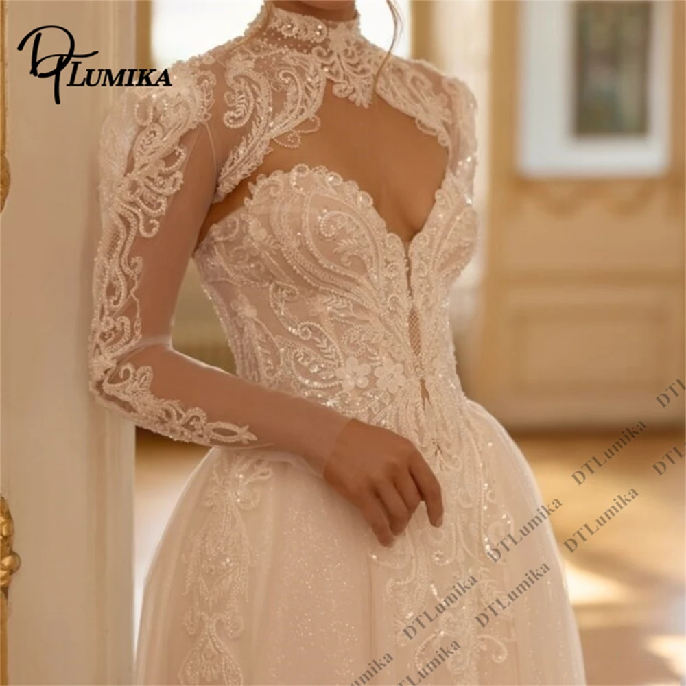 DTLumika Customized Shiny Lace Bridal Gown with Detachable Jacket, A Line Long Women's Classic Wedding Dresses Vintage Bridal
DTLumika Customized Shiny Lace Bridal Gown with Detachable Jacket, A Line Long Women's Classic Wedding Dresses Vintage Bridal