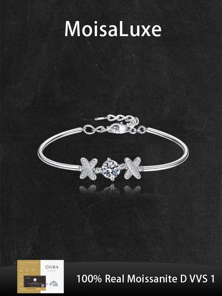 Официальный магазин MoisaLuxe GRA Moissanite Plata, стерлинговое серебро 925 пробы, подарок, модные однокаратные браслеты с четырьмя когтями для женщин, ювелирные изделия
Официальный магазин MoisaLuxe GRA Moissanite Plata, стерлинговое серебро 925 пробы, подарок, модные однокаратные браслеты с четырьмя когтями для женщин, ювелирные изделия