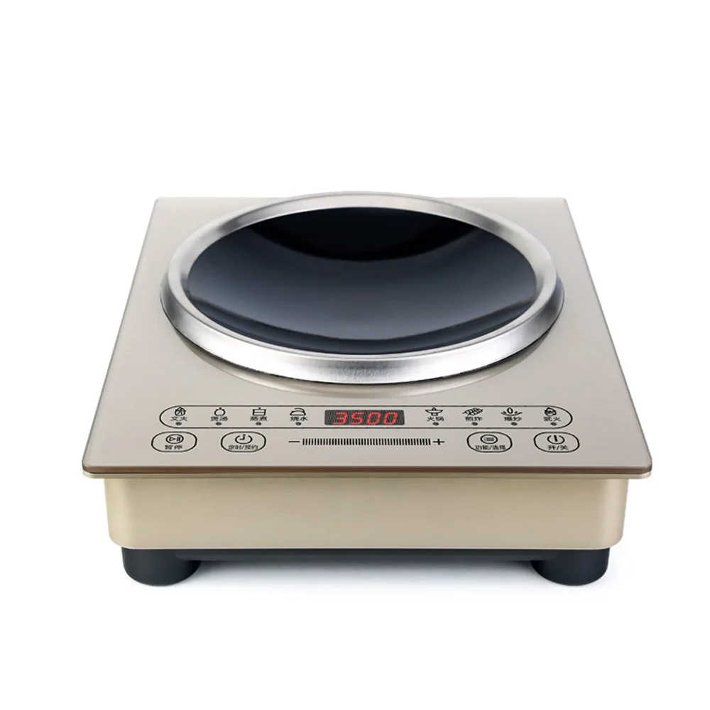 Бытовая встроенная индукционная плита 3500 Вт, варочная панель, высокомощная вогнутая индукционная плита, коммерческая вогнутая плита для жарки, плита
Бытовая встроенная индукционная плита 3500 Вт, варочная панель, высокомощная вогнутая индукционная плита, коммерческая вогнутая плита для жарки, плита