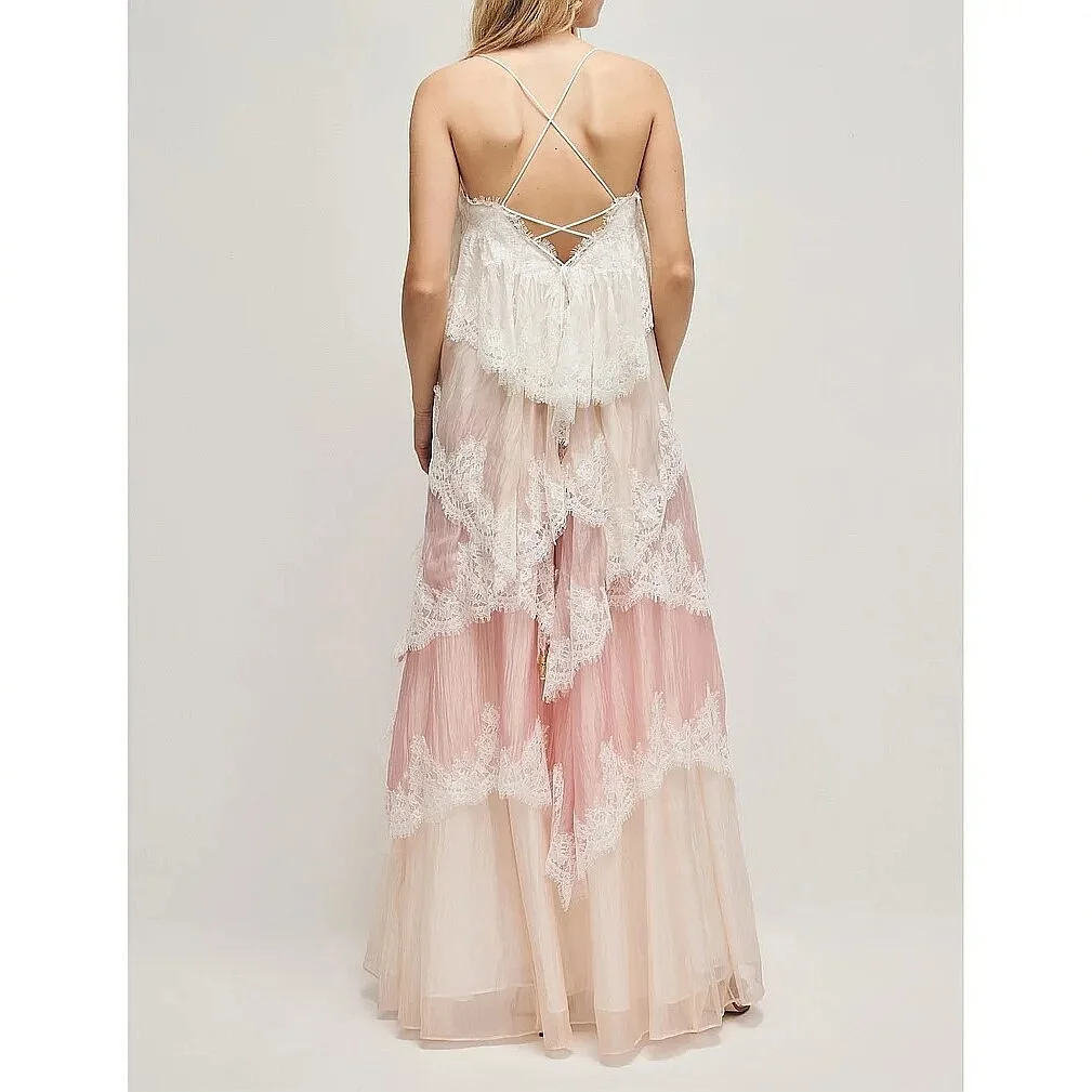 French Retro Lace Gradient Sleeveless Long Dress Spring Summer Elegant Dresses
French Retro Lace Gradient Sleeveless Long Dress Spring Summer Elegant Dresses