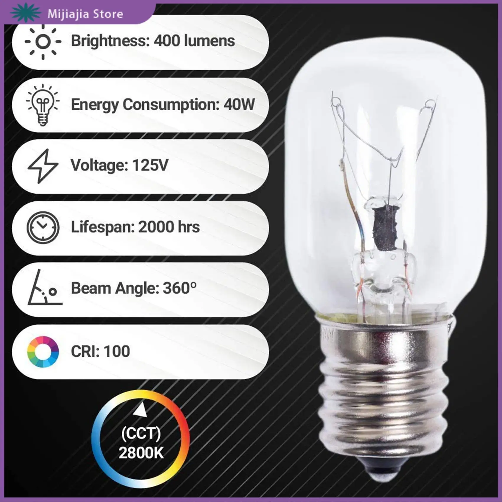 Microwave Light Bulb 40W E17 125V Replacement Part - Exact Fit For Whirlpool Microwaves And The Lava Lamps - Pack Of 6 SALES
Microwave Light Bulb 40W E17 125V Replacement Part - Exact Fit For Whirlpool Microwaves And The Lava Lamps - Pack Of 6 SALES