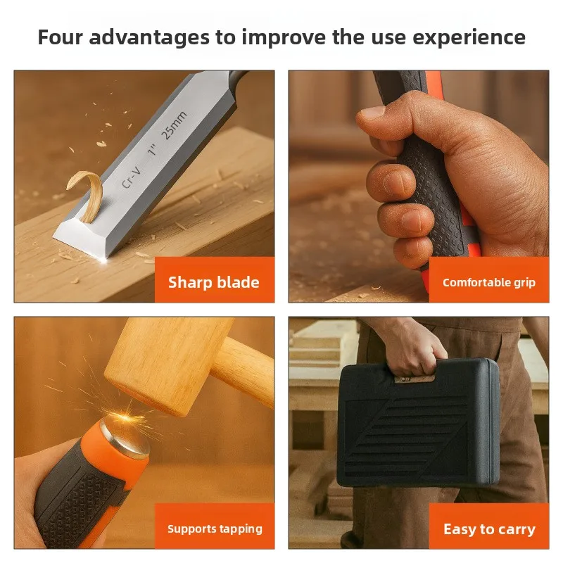 Набор из 8 стамесок для деревообработки: полукруглые, для прорезей, плоские, полукруглые плоские лопатки
Набор из 8 стамесок для деревообработки: полукруглые, для прорезей, плоские, полукруглые плоские лопатки