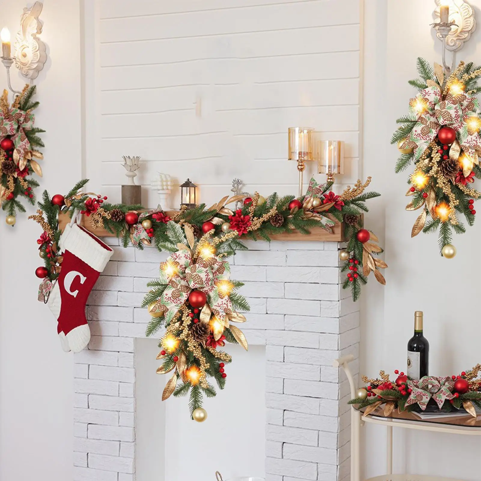 Christmas Door Wreath 22 Inch Artificial Winter Decor with Bow And Pine Cone Front Door Christmas Decorations for Indoor Holiday
Christmas Door Wreath 22 Inch Artificial Winter Decor with Bow And Pine Cone Front Door Christmas Decorations for Indoor Holiday