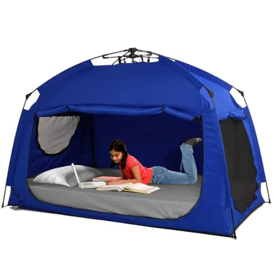 Indoor Instant Privacy Bed Tent for Sleeping, Quick Set-up Bed Canopies, Portable Bed Drapes with Large Space and 3 Doors,Twin
Indoor Instant Privacy Bed Tent for Sleeping, Quick Set-up Bed Canopies, Portable Bed Drapes with Large Space and 3 Doors,Twin