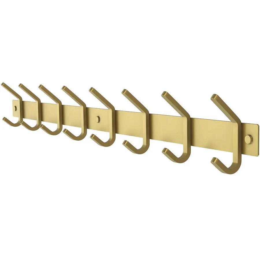 Gold Wall Mounted Coat Rack 24 Inch Stainless Steel Rail with 8 Double Coat Hooks for Entryway, Bathroom, Bedroom, Kitchen Moder
Gold Wall Mounted Coat Rack 24 Inch Stainless Steel Rail with 8 Double Coat Hooks for Entryway, Bathroom, Bedroom, Kitchen Moder