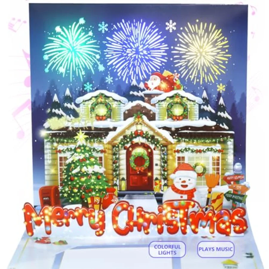 music Christmas blessing card with firework light and music, 3D pop-up Christmas card Decorated House music playing 'We Wish Yo
music Christmas blessing card with firework light and music, 3D pop-up Christmas card Decorated House music playing 'We Wish Yo