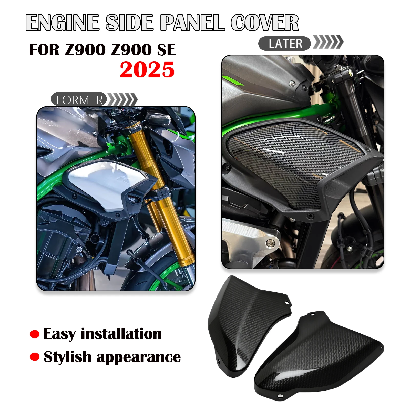 z900 NEW Motorcycle Radiator Side Cover For Kawasaki Z900 Z900 SE 2025 2026 Panel Frame Guard Fairing Protector