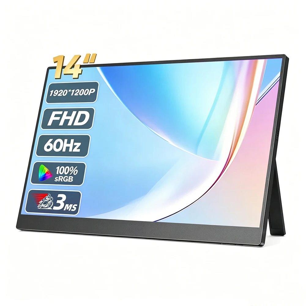 14 Inch 1200P Portable External Monitor IPS HDR Plug and Play Laptop Screen Extender For Gaming PS5/PS4/Xbox
14 Inch 1200P Portable External Monitor IPS HDR Plug and Play Laptop Screen Extender For Gaming PS5/PS4/Xbox