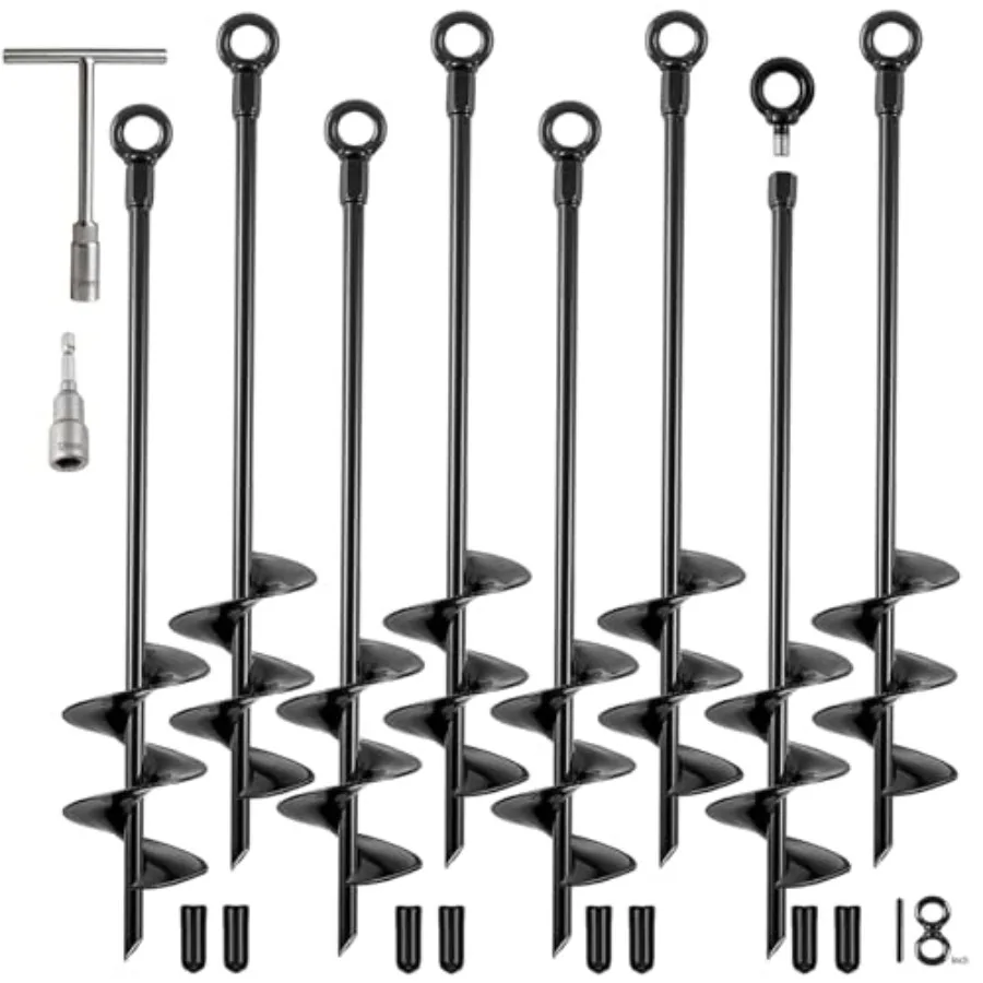 Ground Anchors Heavy Duty, Swing Set Anchor Kit 1 Inch Pack Screw in Earth Anchors Trampoline Stakes High Wind Metal Auger Anch
Ground Anchors Heavy Duty, Swing Set Anchor Kit 1 Inch Pack Screw in Earth Anchors Trampoline Stakes High Wind Metal Auger Anch