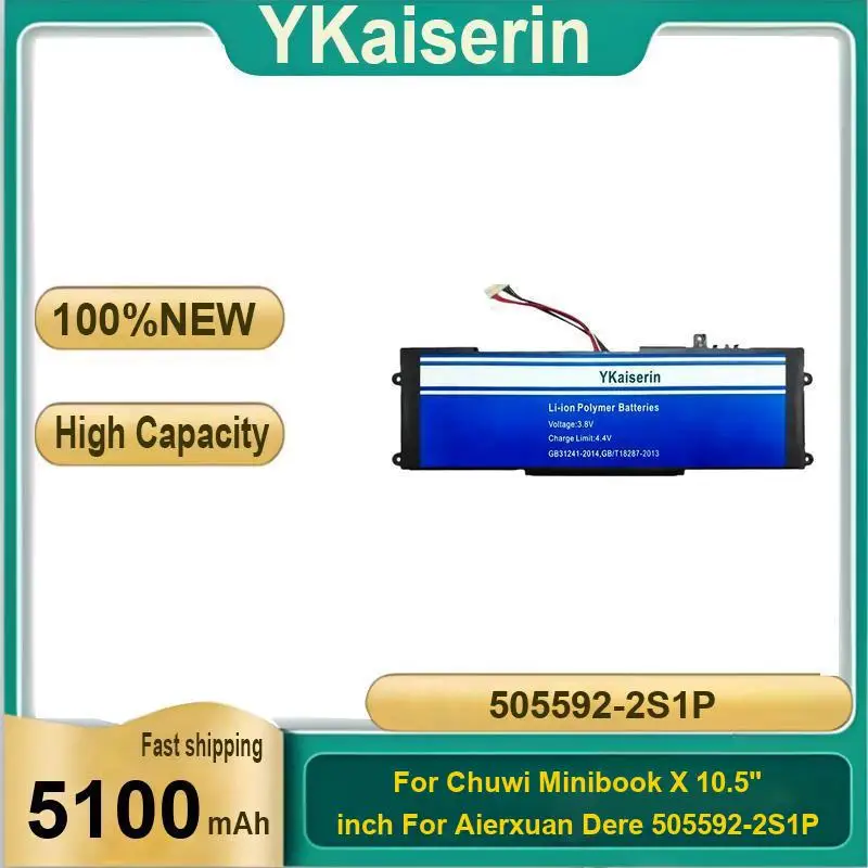 YKaiserin 5100mAh Battery 505592-2S1P for Chuwi Minibook X 10.5" Inch for Aierxuan Dere Laptop Batteries + Free Tools Warranty
YKaiserin 5100mAh Battery 505592-2S1P for Chuwi Minibook X 10.5" Inch for Aierxuan Dere Laptop Batteries + Free Tools Warranty