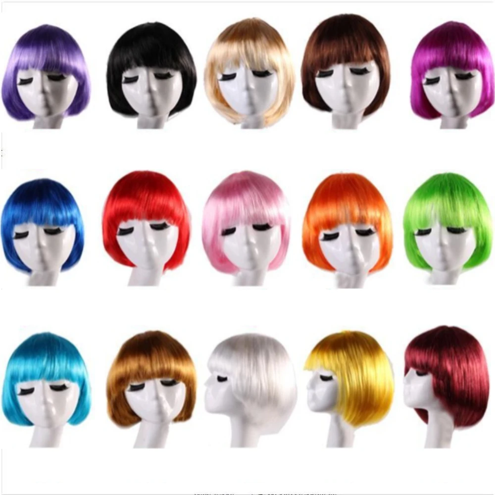 2pcs Wig Multiple Colors Cosplay Halloween Party Short Hair Solid Color Wigs Multicolored Wig Daily Party Hairpiece for Women
2pcs Wig Multiple Colors Cosplay Halloween Party Short Hair Solid Color Wigs Multicolored Wig Daily Party Hairpiece for Women