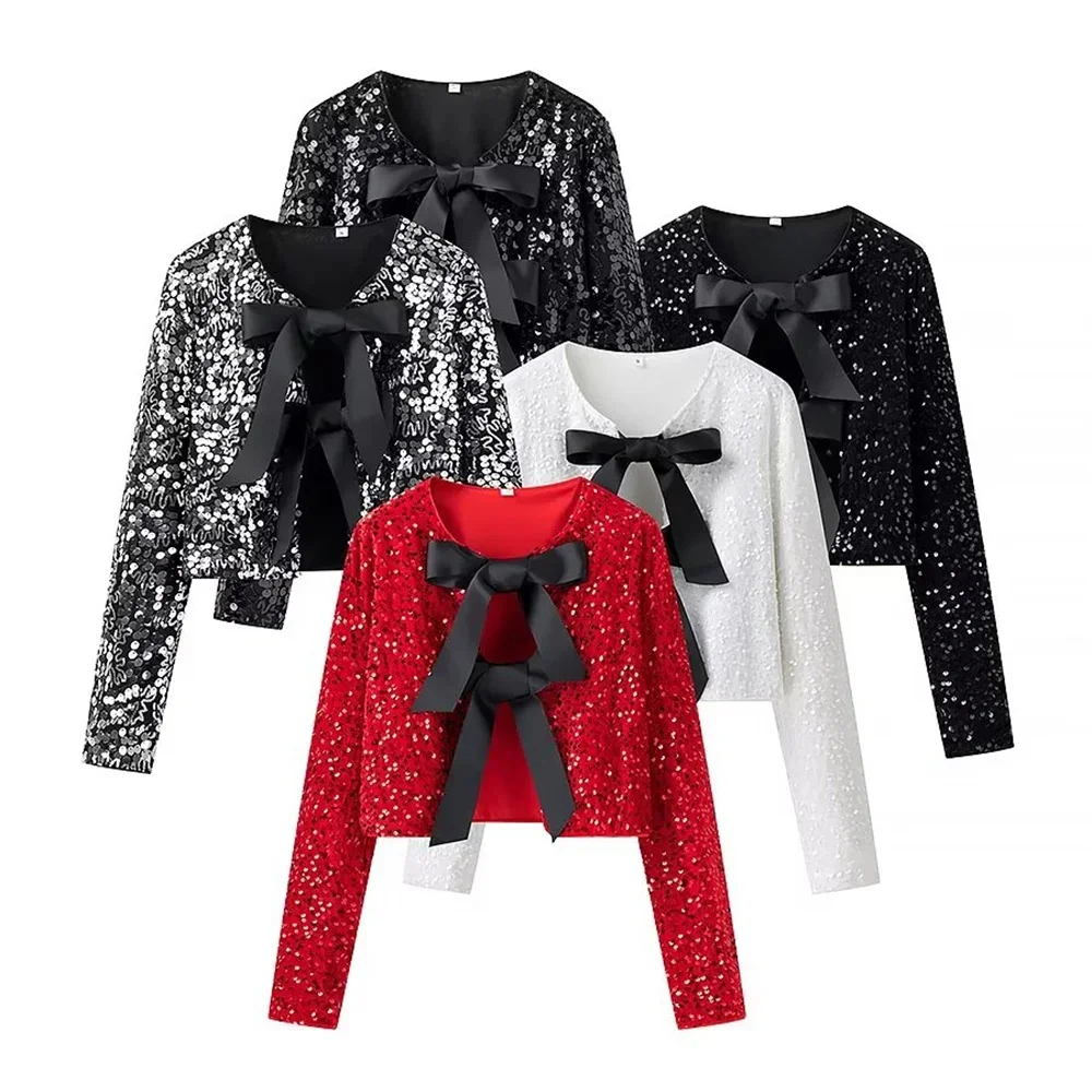 2025 TRAF Spring New Women's Fashion Versatile Round Collar Butterfly Knot with Lace up sequin Top Coat
2025 TRAF Spring New Women's Fashion Versatile Round Collar Butterfly Knot with Lace up sequin Top Coat