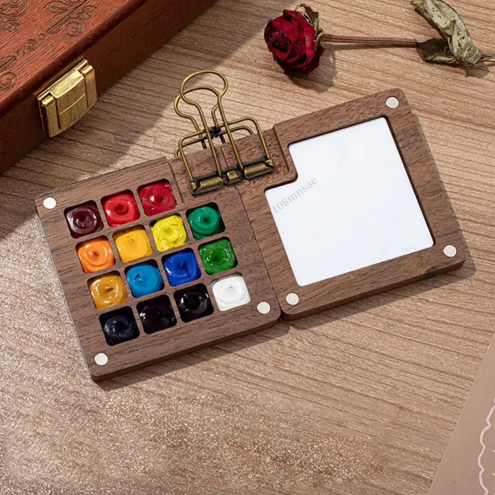 Travel Paint Palette Pocket Artist Watercolor Set Portable Watercolor Set Wooden Grid Paint Box for Artists and Students
Travel Paint Palette Pocket Artist Watercolor Set Portable Watercolor Set Wooden Grid Paint Box for Artists and Students