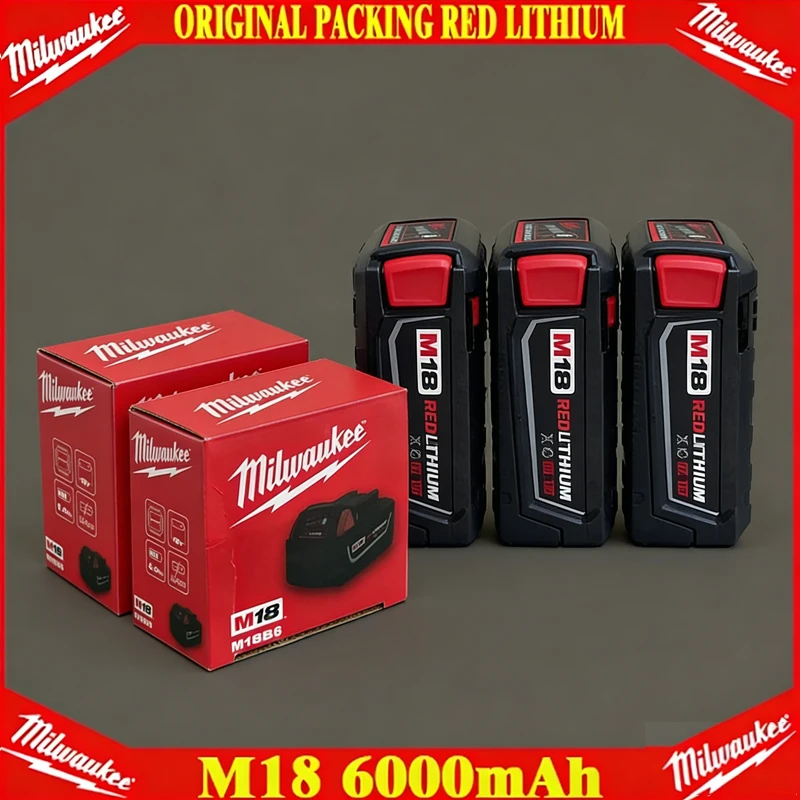 2026 Original M18 Milwaukee Battery18V 6000mAh M18B6 M18B5 Suitable for Milwaukee Power Tools Rechargeable Lithium Battery
2026 Original M18 Milwaukee Battery18V 6000mAh M18B6 M18B5 Suitable for Milwaukee Power Tools Rechargeable Lithium Battery