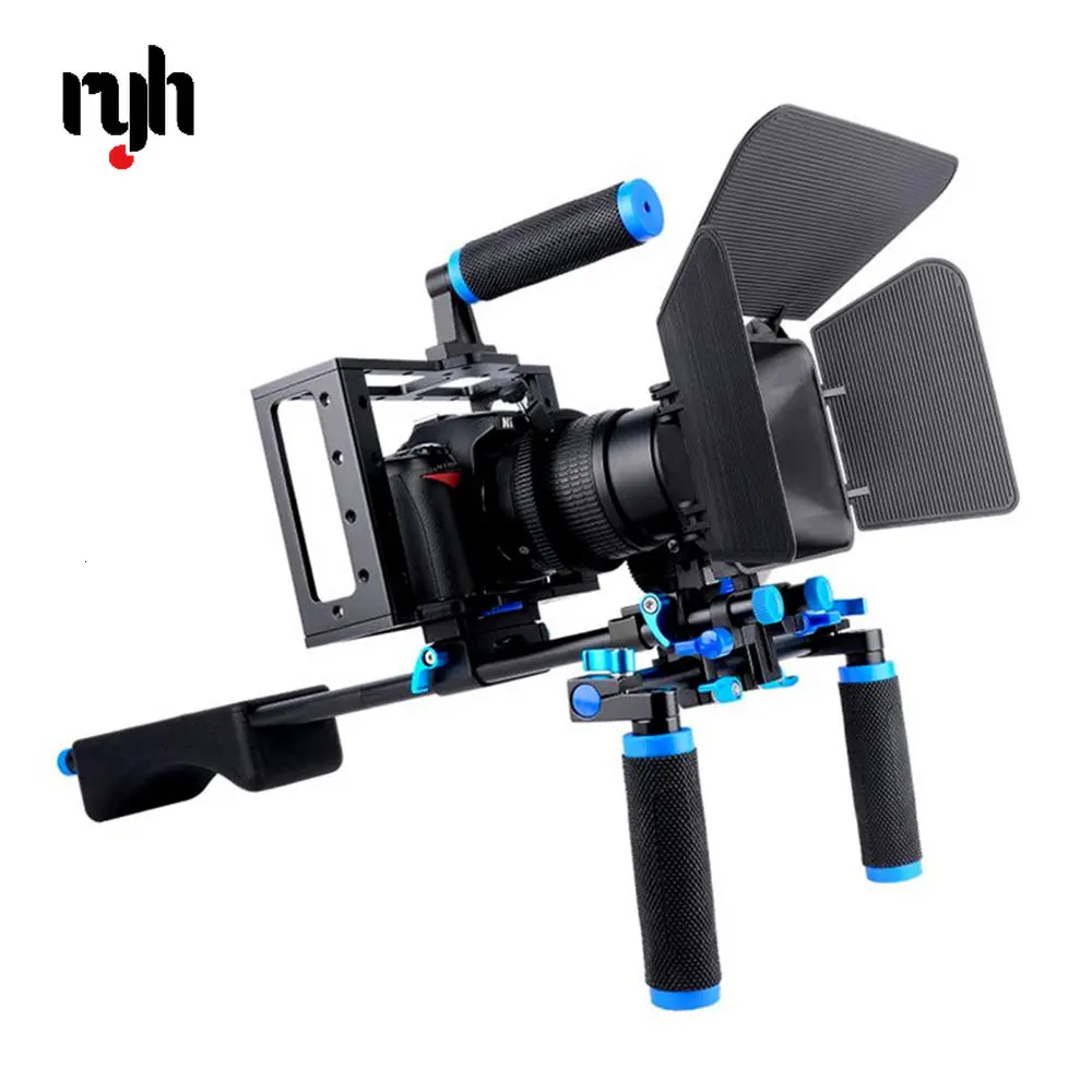 DSLR Rig Camera Cage Kit Shoulder Stabilizer System Video Rig for Canon 5D Mark III IV 6D 7D Nikon D7200 Sony A7 GH5 GH4
DSLR Rig Camera Cage Kit Shoulder Stabilizer System Video Rig for Canon 5D Mark III IV 6D 7D Nikon D7200 Sony A7 GH5 GH4