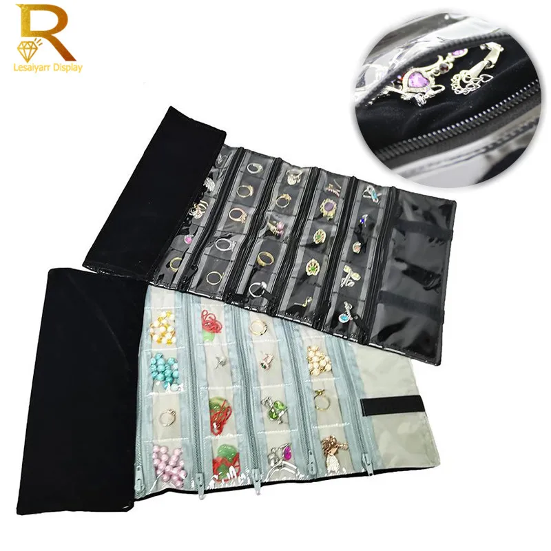 Velvet Zipper Jewelry Roll Bag for Jewellery Ring Earrings Organizer Storage Bag Portable Necklace Display Cases 15/30/40 Grid
Velvet Zipper Jewelry Roll Bag for Jewellery Ring Earrings Organizer Storage Bag Portable Necklace Display Cases 15/30/40 Grid