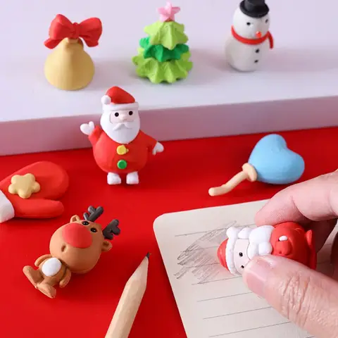 Christmas Small Gifts For Students High-Value Eraser Suit Learning Stationery Cartoon Eraser Holiday Gifts