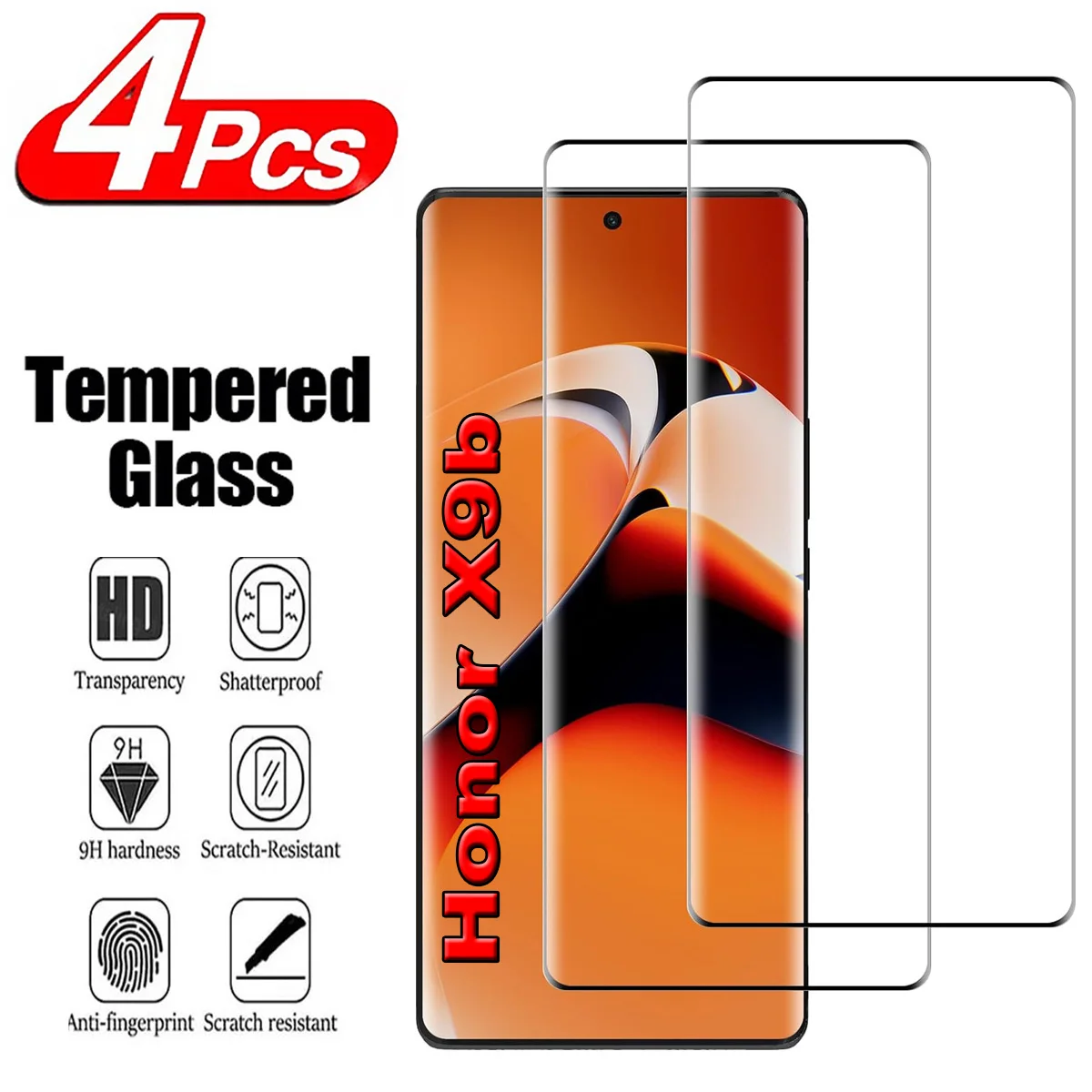 9H Curved Four Sides Glue Tempered GlassFor Huawei Honor X9b 2/4Pcs 3D Screen Protector
9H Curved Four Sides Glue Tempered GlassFor Huawei Honor X9b 2/4Pcs 3D Screen Protector