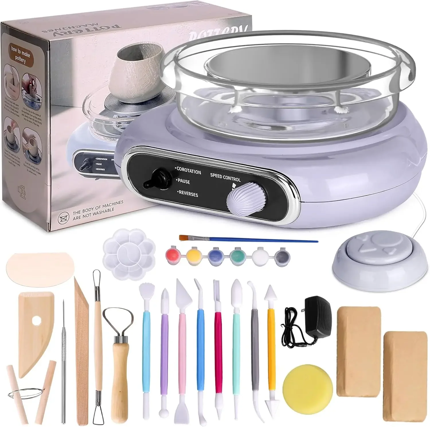 Mini Pottery Wheel Kit, 4.7" Pottery Wheel for Beginners with Pottery Tools, Detachable Turntable for DIY, Ceramic Work
Mini Pottery Wheel Kit, 4.7" Pottery Wheel for Beginners with Pottery Tools, Detachable Turntable for DIY, Ceramic Work