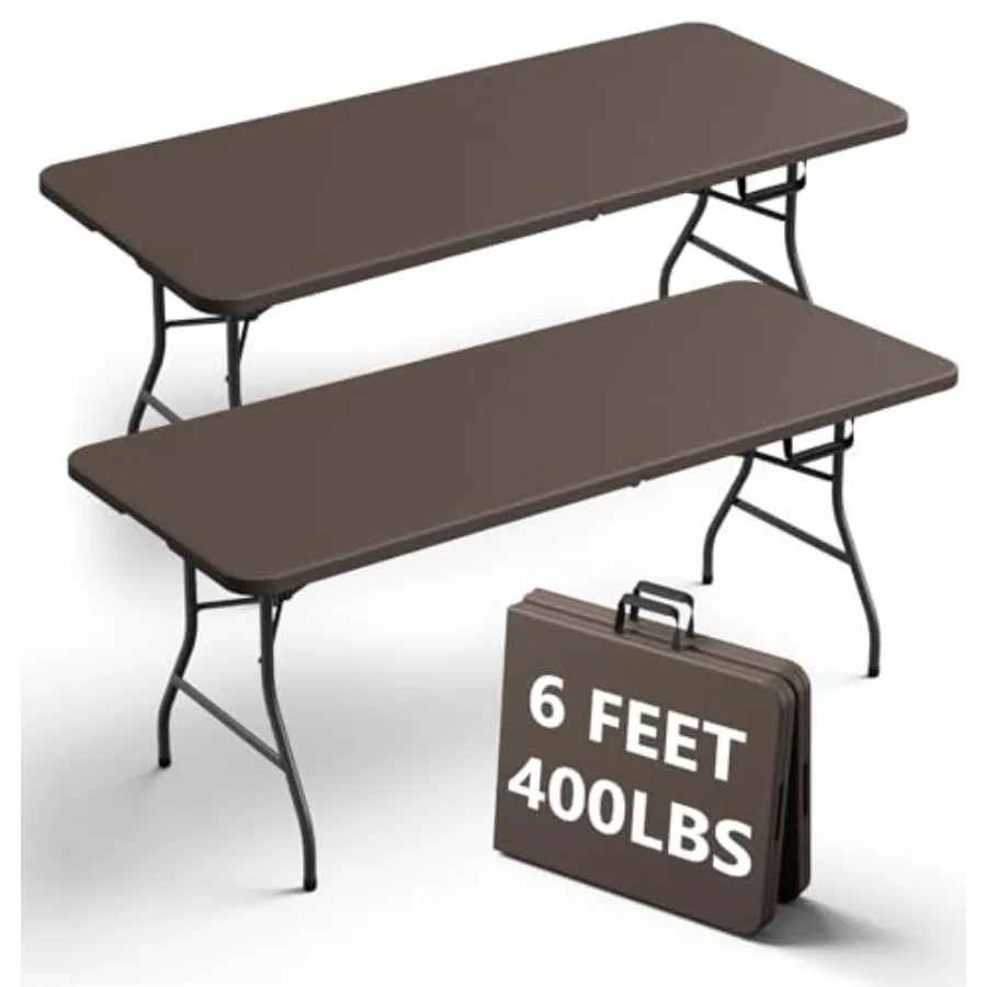 Folding Table 2 Pack, 6FT Heavy Duty Plastic Table with Handle, Foldable Portable, Brown Utility Tables for Outdoor, Dining, We
Folding Table 2 Pack, 6FT Heavy Duty Plastic Table with Handle, Foldable Portable, Brown Utility Tables for Outdoor, Dining, We