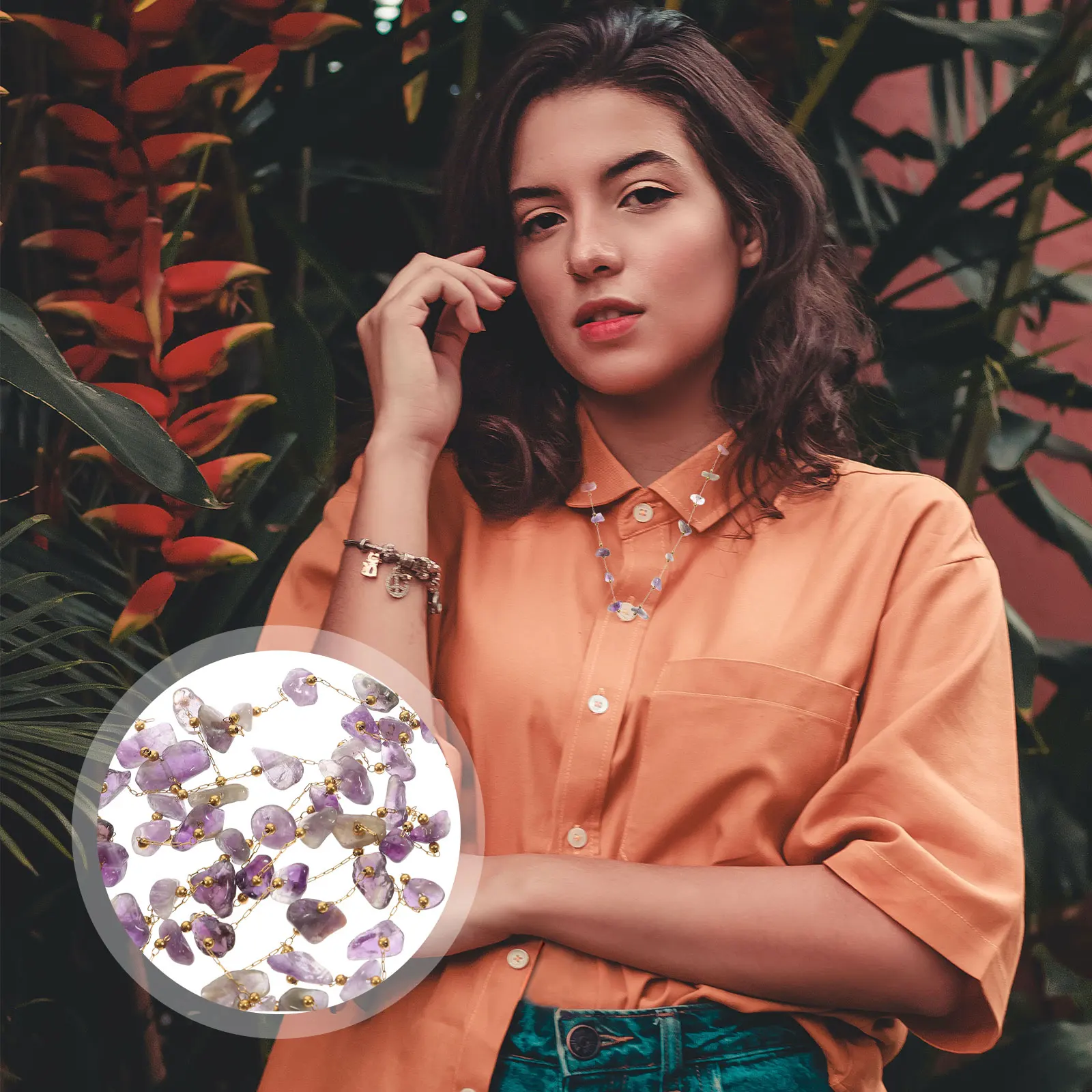 Crystal Necklace Purple Beads Chain Stone DIY Jewelry Making Crafts Decor Roll s String
Crystal Necklace Purple Beads Chain Stone DIY Jewelry Making Crafts Decor Roll s String