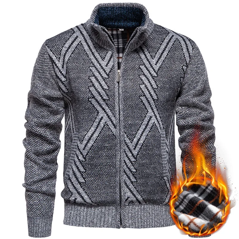 2025 г., мужская новая осенне-зимняя коллекция, мужской толстый вязаный свитер с воротником-стойкой на флисовой подкладке, пальто, модный повседневный кардиган
2025 г., мужская новая осенне-зимняя коллекция, мужской толстый вязаный свитер с воротником-стойкой на флисовой подкладке, пальто, модный повседневный кардиган