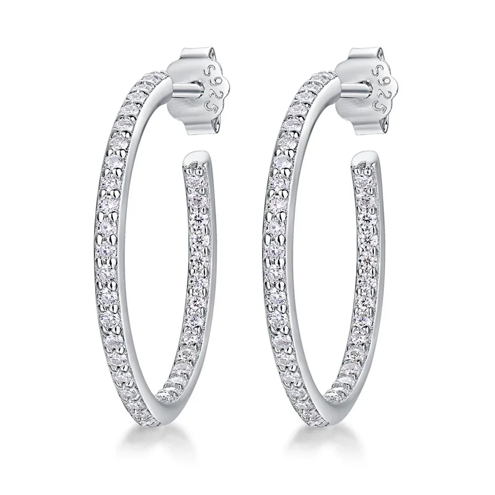 1.2MM Moissanite Hoop Earrings Real 925 Sterling Silver for Women D Color VVS1 Lab Diamond Stud Earrings Wedding Fine Jewelry
1.2MM Moissanite Hoop Earrings Real 925 Sterling Silver for Women D Color VVS1 Lab Diamond Stud Earrings Wedding Fine Jewelry