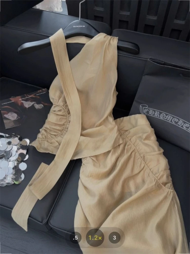 Irregular Pleated Suit Skirt for Women Fashionable Sweet Halter Camisole Vest+ High Waist Bodycon Skirts Two Piece Sets
Irregular Pleated Suit Skirt for Women Fashionable Sweet Halter Camisole Vest+ High Waist Bodycon Skirts Two Piece Sets