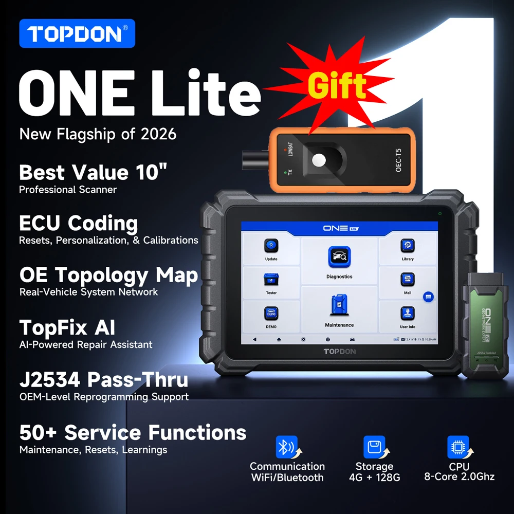 TOPDON ONE Lite All System car Diagnostic Tools ECU Coding Active Test 50 Resets OBD2 Scanner CANFD & DOIP OE Topology Scanner
TOPDON ONE Lite All System car Diagnostic Tools ECU Coding Active Test 50 Resets OBD2 Scanner CANFD & DOIP OE Topology Scanner