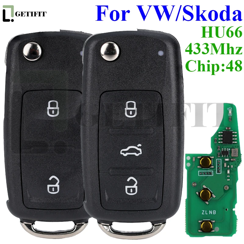 Remote Car Keys for VW Volkswagen Passat Golf 4 5 6 Polo Beetle Eos Jetta Tiguan Rapid Skoda Sedan 433MHz ID48 Hu66 Flip Fob
Remote Car Keys for VW Volkswagen Passat Golf 4 5 6 Polo Beetle Eos Jetta Tiguan Rapid Skoda Sedan 433MHz ID48 Hu66 Flip Fob