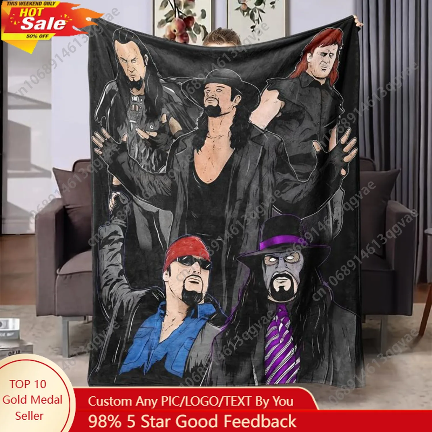 A Flannel Blanket with A Wrestler Pattern Print Soft and Lightweight Suitable for All Seasons Multi-purpose for Sofas Campin
A Flannel Blanket with A Wrestler Pattern Print Soft and Lightweight Suitable for All Seasons Multi-purpose for Sofas Campin