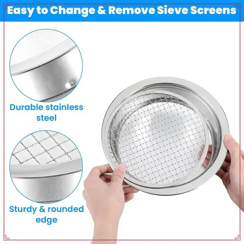 Набор сито для загадки, закалка, 5 размеров, диаметр 8 дюймов, сменная мешалка 1/3/6/9/12 мм 
Набор сито для загадки, закалка, 5 размеров, диаметр 8 дюймов, сменная мешалка 1/3/6/9/12 мм