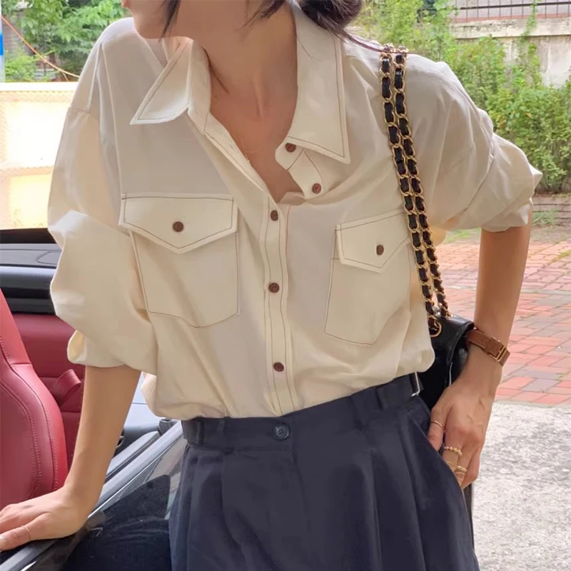 Clothland Women Stylish Solid Blouse Long Sleeve Pocket Candy Color Shirt Office Wear Basic Cotton Tops Blusa Mujer LA901
Clothland Women Stylish Solid Blouse Long Sleeve Pocket Candy Color Shirt Office Wear Basic Cotton Tops Blusa Mujer LA901