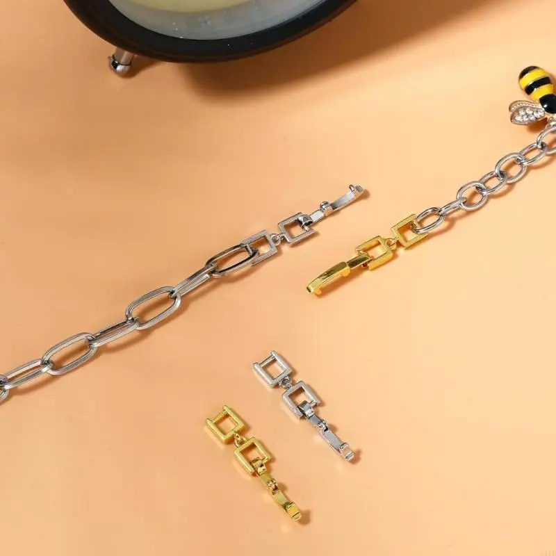4 шт., серебряные, золотые удлинители для браслетов, медные застежки для изготовления ювелирных изделий, регулируемые цепей
4 шт., серебряные, золотые удлинители для браслетов, медные застежки для изготовления ювелирных изделий, регулируемые цепей