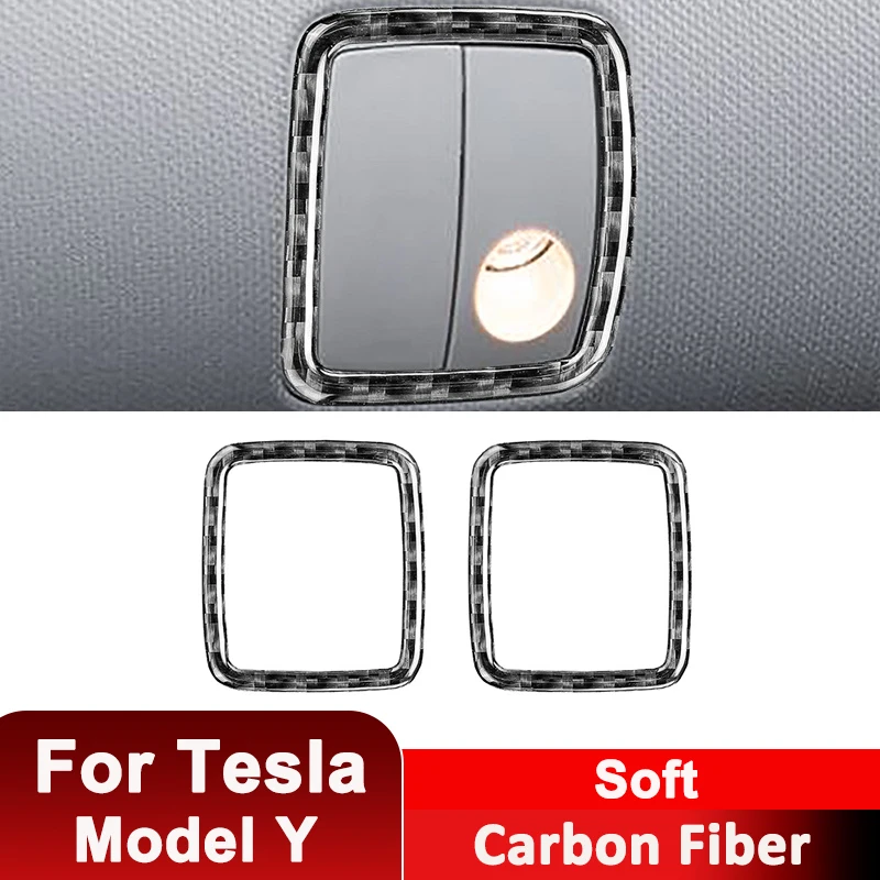 For Tesla Model Y Carbon Fiber Auto 2PCS Reading Light Panel Trim Frame Anti-Dust Decorative Sticker Interior Accessories
For Tesla Model Y Carbon Fiber Auto 2PCS Reading Light Panel Trim Frame Anti-Dust Decorative Sticker Interior Accessories