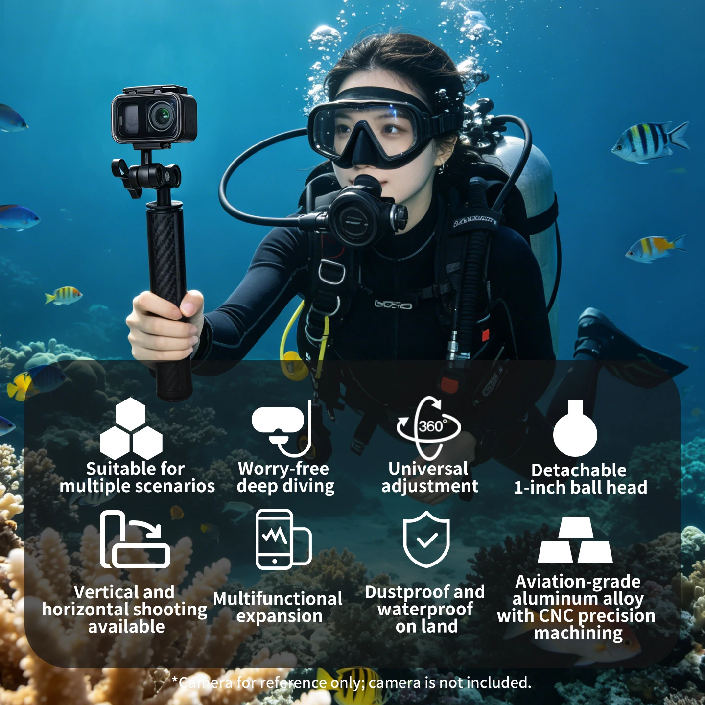 80m Waterproof Diving Housing Case with Dual Cold Shoe Mount for DJI Osmo Nano Underwater Photography Action Camera Accessory
80m Waterproof Diving Housing Case with Dual Cold Shoe Mount for DJI Osmo Nano Underwater Photography Action Camera Accessory