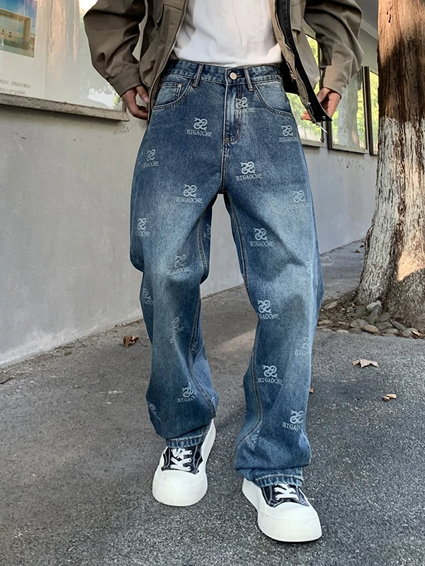 Retro American High Street Embroidered Men's Jeans Autumn Winter Loose Straight Leg Trendy Wide Leg Printed Long Trousers
Retro American High Street Embroidered Men's Jeans Autumn Winter Loose Straight Leg Trendy Wide Leg Printed Long Trousers