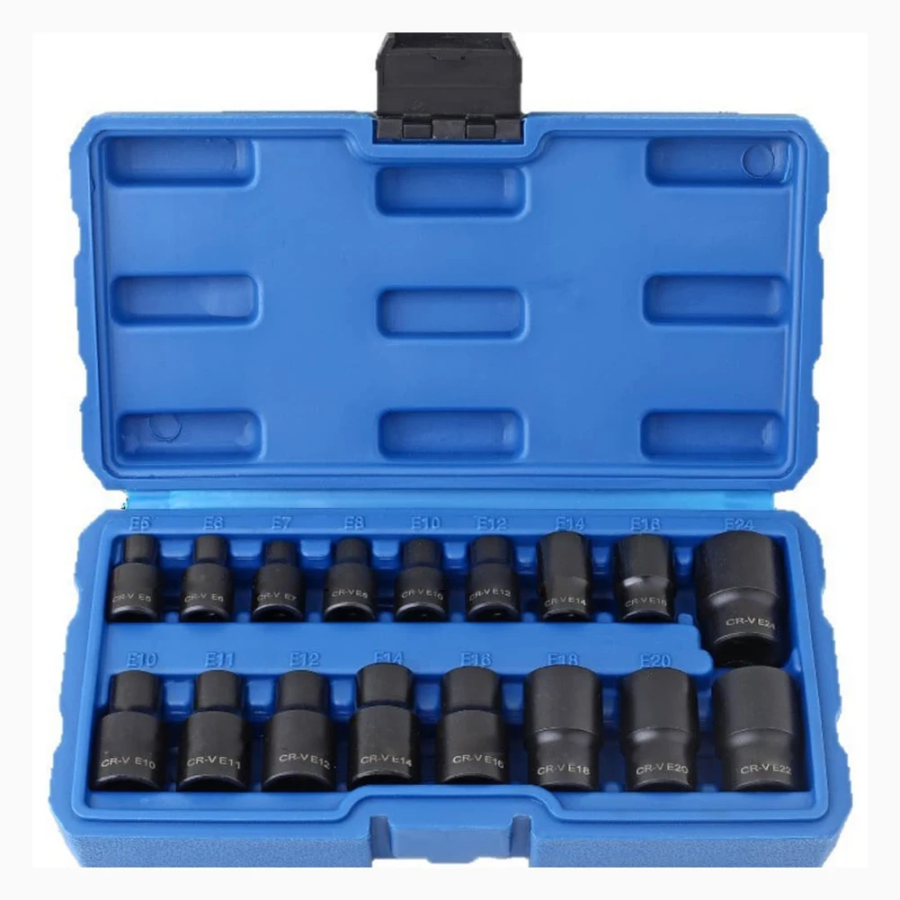 17-Piece E-Type Socket Set E8 E10 E11 E12 E14 E16 E18 E20 Ratchet Socket Set Star Bolts Sleeve For Auto Hand Repair Tools
17-Piece E-Type Socket Set E8 E10 E11 E12 E14 E16 E18 E20 Ratchet Socket Set Star Bolts Sleeve For Auto Hand Repair Tools