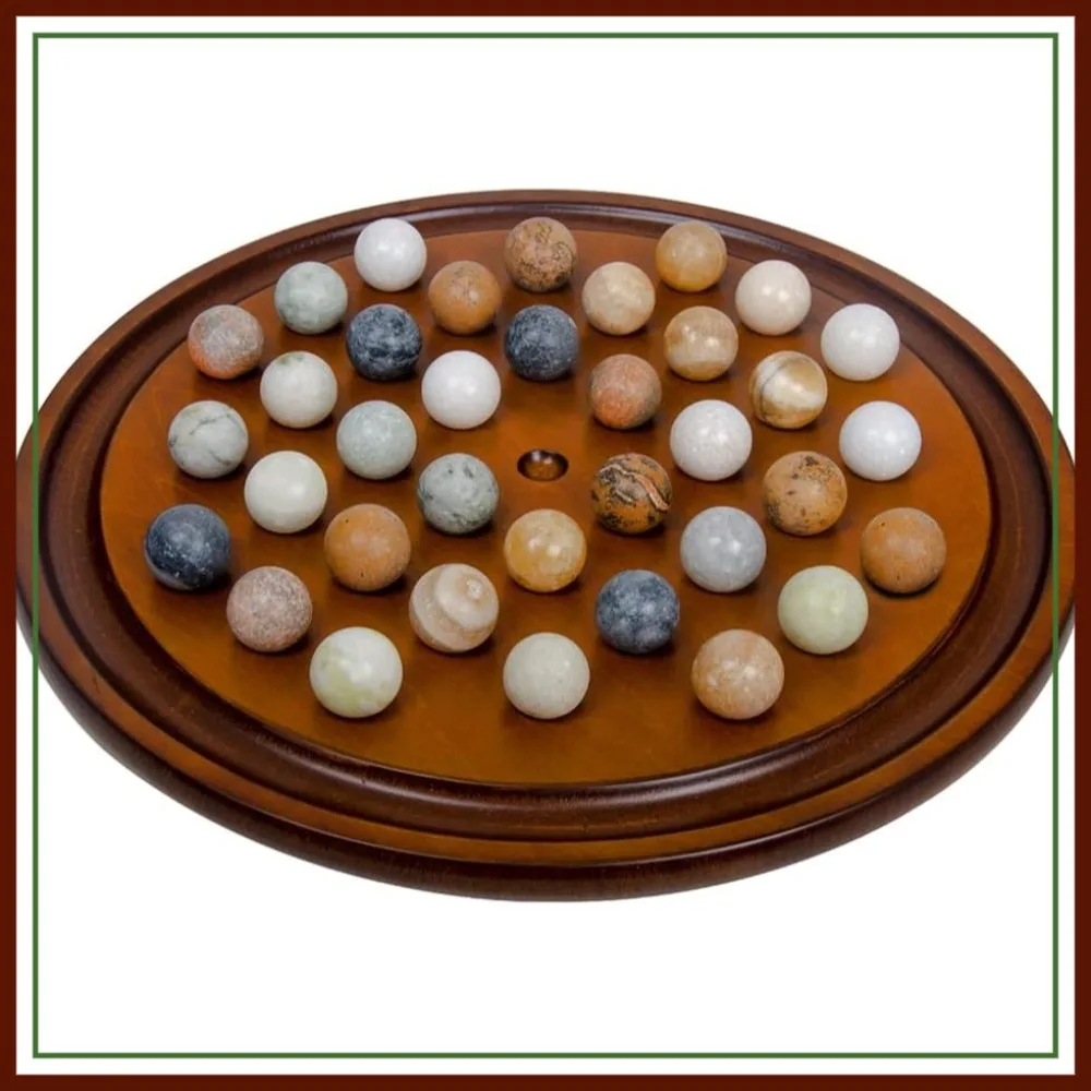 Wood Finished Solitaire Board Game with 36 Natural Balls, Classic Puzzle Game
Wood Finished Solitaire Board Game with 36 Natural Balls, Classic Puzzle Game