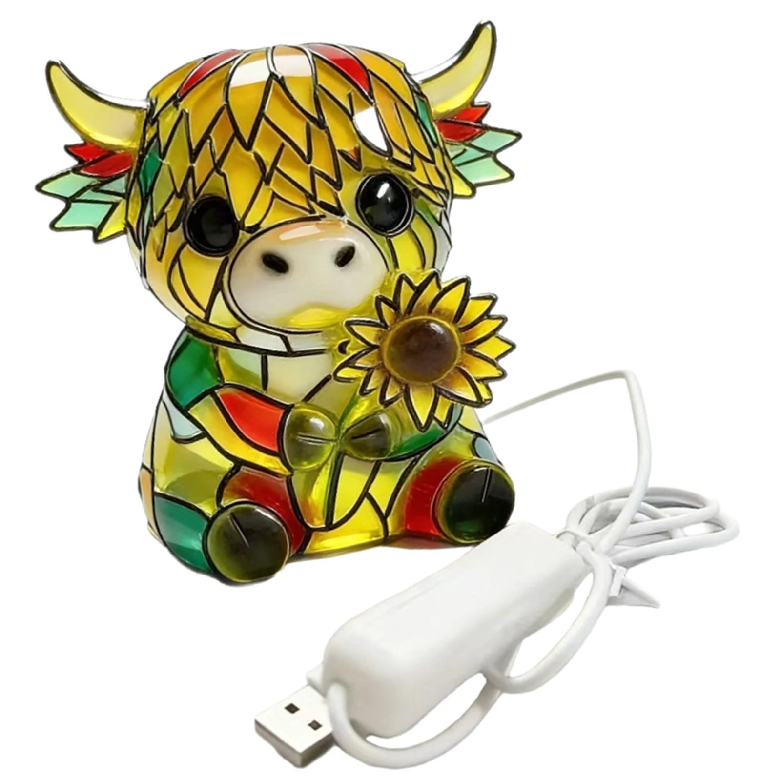 Resin Sunflower Highland Cow LED Night Light W/ USB Ports Cute Bedside Lamp for Home Office Bedroom Living Room Desk Decor
Resin Sunflower Highland Cow LED Night Light W/ USB Ports Cute Bedside Lamp for Home Office Bedroom Living Room Desk Decor