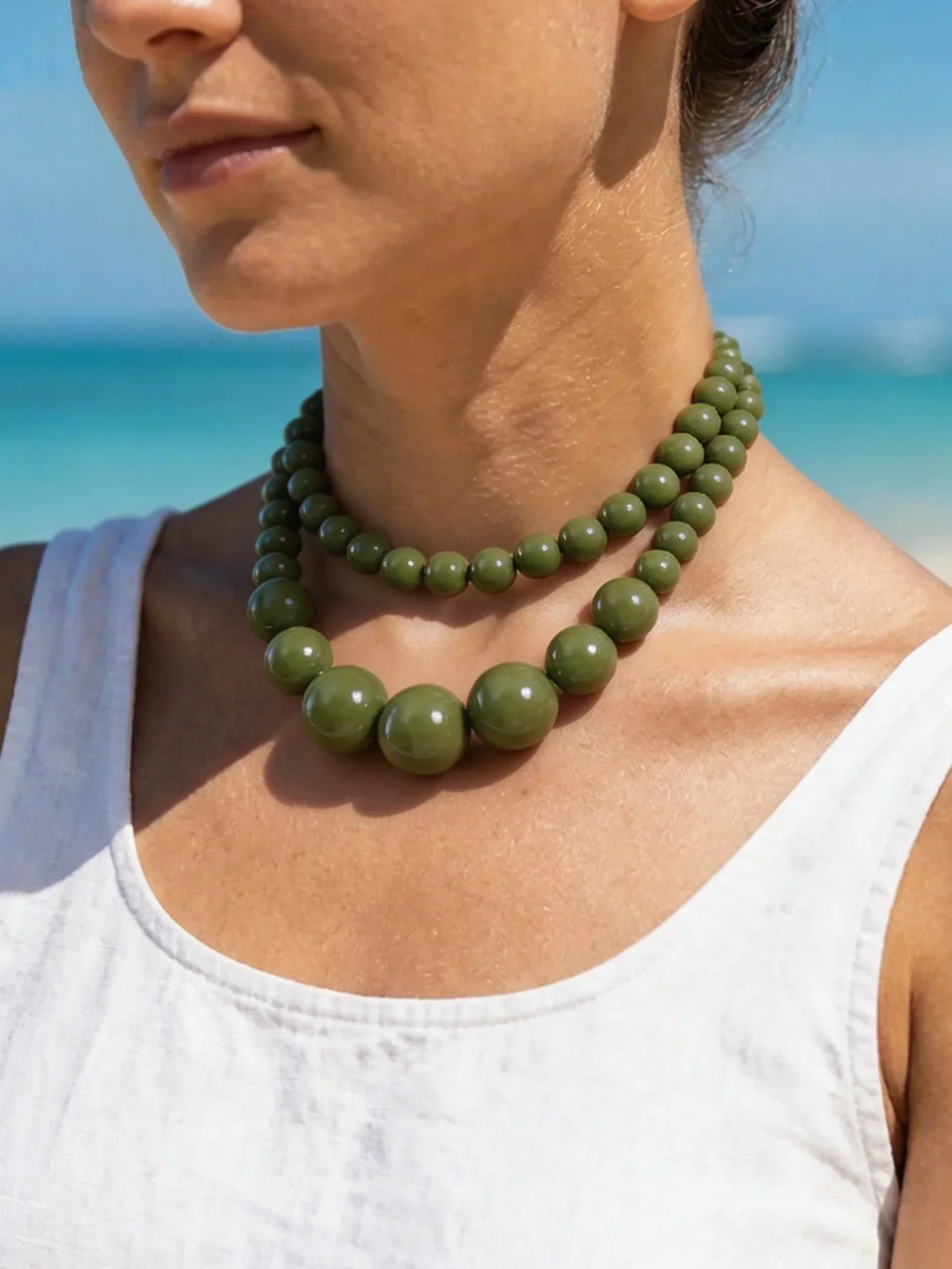 1 Set Of 2pcs European And American Bohemian Acrylic Geometric Beaded Double-Layer Necklace Set, Suitable For Summer Beach Holiday,Perfect gift
1 Set Of 2pcs European And American Bohemian Acrylic Geometric Beaded Double-Layer Necklace Set, Suitable For Summer Beach Holiday,Perfect gift