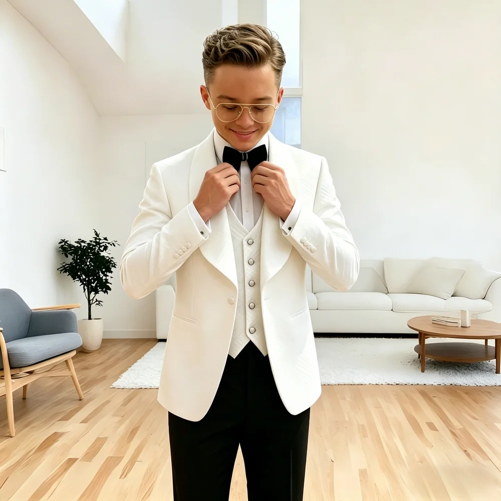 Kids Suits for Wedding Tuxedo White Plaid Jacket Pants Vest 3 Pcs Shawl Lapel Formal Party Custom Boys Suits Blazer Set
Kids Suits for Wedding Tuxedo White Plaid Jacket Pants Vest 3 Pcs Shawl Lapel Formal Party Custom Boys Suits Blazer Set