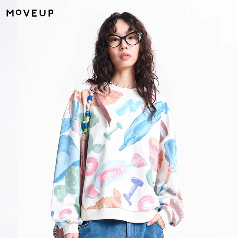 MOVEUP Long Sleeved Round Neck Sweatshirt 2026 Spring New Dopamine Print Ribbed Drop Sleeves Casual Top For Women 3ELC11412
MOVEUP Long Sleeved Round Neck Sweatshirt 2026 Spring New Dopamine Print Ribbed Drop Sleeves Casual Top For Women 3ELC11412