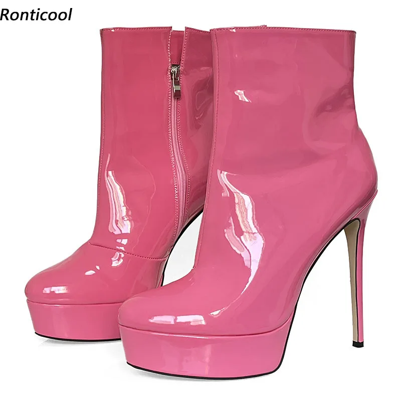 Ronticool Women Platform Ankle Boots Zipper Glossy Stiletto High Heels Round Toe Gorgeous 8 Colors Party Shoes Plus US Size 5-20
Ronticool Women Platform Ankle Boots Zipper Glossy Stiletto High Heels Round Toe Gorgeous 8 Colors Party Shoes Plus US Size 5-20