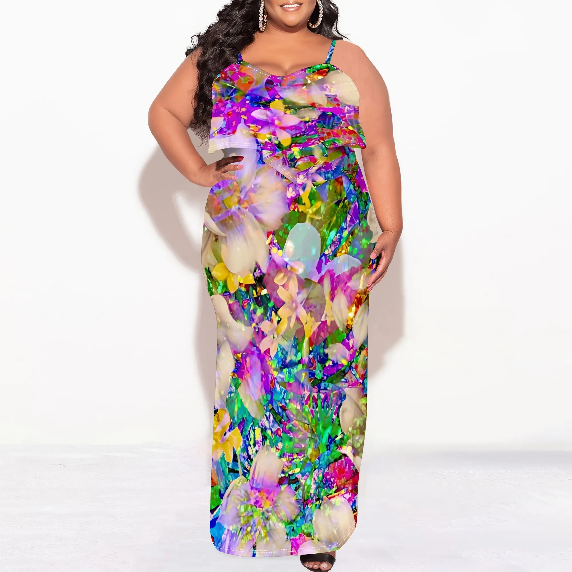 Plus Size Womens Sexy Casual Dresses for Curvy Women 3D Printed halterneck dress Short Sleeve Loose Maxi Dress
Plus Size Womens Sexy Casual Dresses for Curvy Women 3D Printed halterneck dress Short Sleeve Loose Maxi Dress