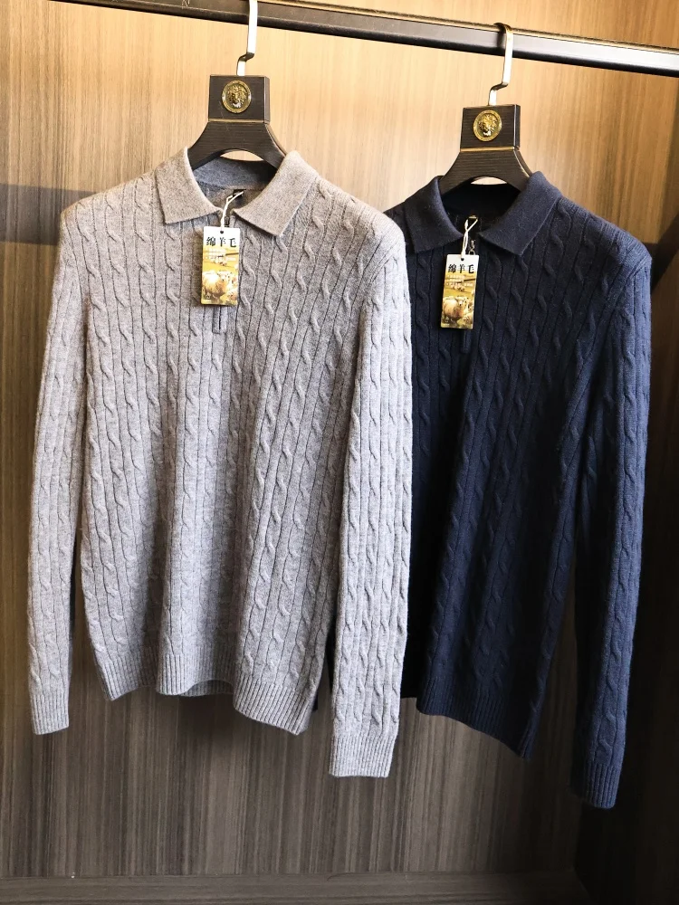 High-End 00% Wool Knit Sweater Men's Collar f Zipper Embroidered Autumn Winter Faion Casual Soft Breathable
High-End 00% Wool Knit Sweater Men's Collar f Zipper Embroidered Autumn Winter Faion Casual Soft Breathable